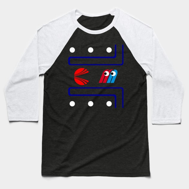 Airline Pacman Baseball T-Shirt by CaptGarfield